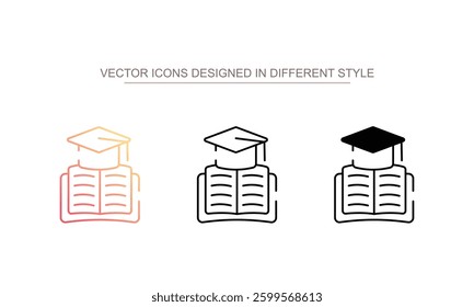 Academic Resources icon design with white background stock illustration