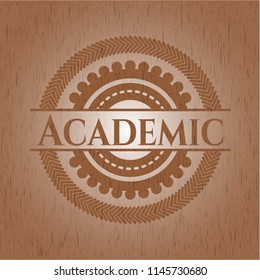 Academic retro style wood emblem