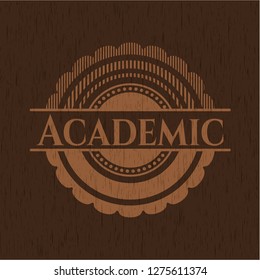 Academic retro wooden emblem