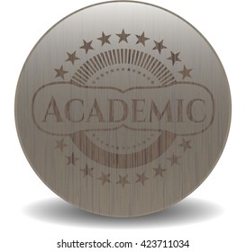 Academic retro wooden emblem