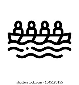 Academic Rowing Canoeing Icon Vector Thin Line. Contour Illustration
