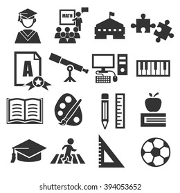 academic, scholastic, education icon set