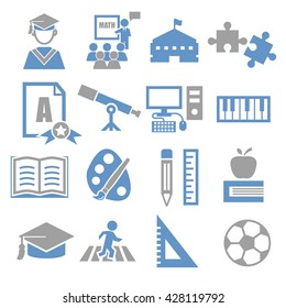 academic, scholastic, education icon set