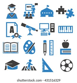 academic, scholastic, education icon set
