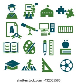 academic, scholastic, education icon set