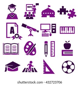 academic, scholastic, education icon set