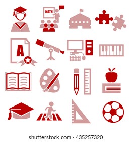 academic, scholastic, education icon set