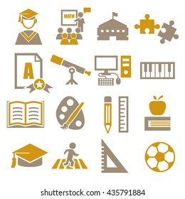 academic, scholastic, education icon set