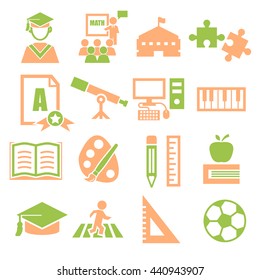 academic, scholastic, education icon set
