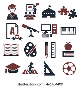 academic, scholastic, education icon set