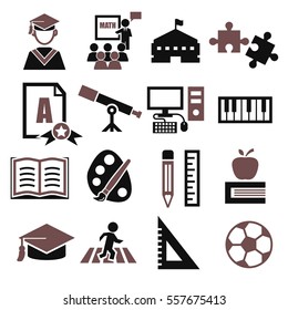academic, scholastic, education icon set