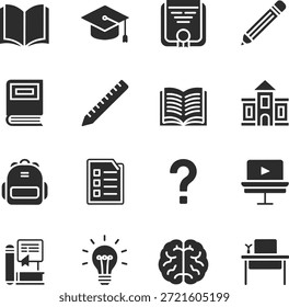 Icon Pack für akademische Schule und digitales Lernen