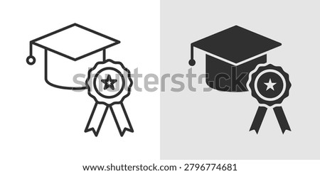 Academic Success Icon represents educational achievement, student excellence, learning outcomes, and scholastic accomplishment.