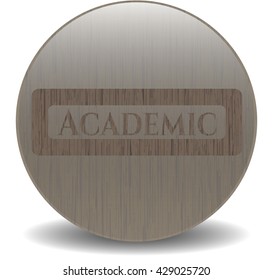 Academic wood icon or emblem