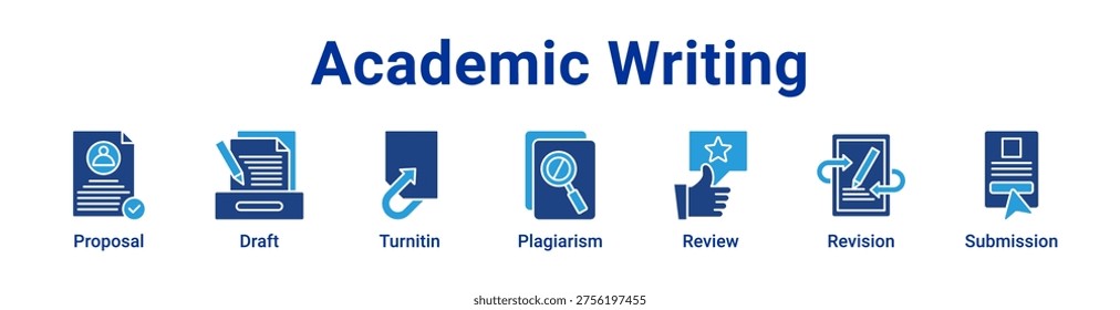 Academic Writing icon banner and collection