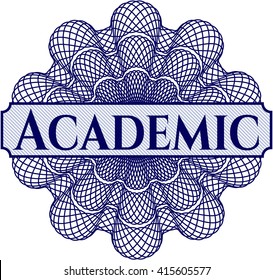 Academic written inside rosette