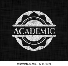 Academic written on a blackboard