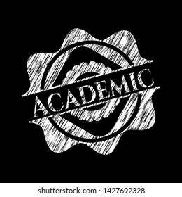 Academic written on a blackboard. Vector Illustration. Detailed.