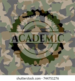 Academic written on a camouflage texture