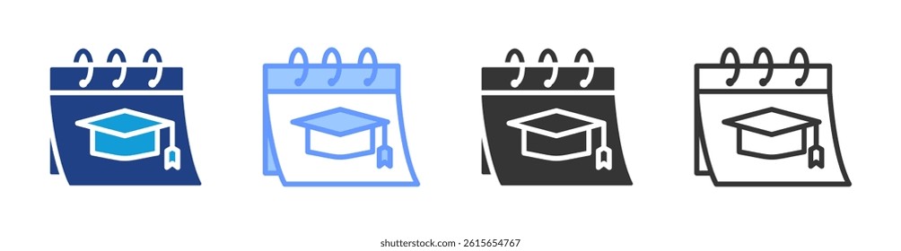Academic Year icon set multiple style collection
