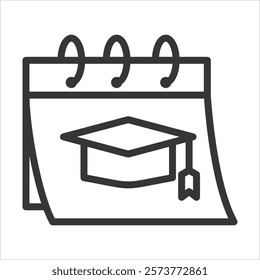 Academic Year Outline Icon Vector Illustration