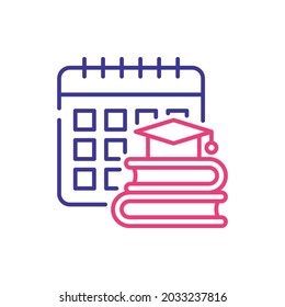 Academic year vector 2 colours icon style illustration. EPS 10 file