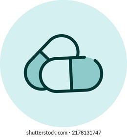Academical discipline pharmacy, illustration, vector on a white background.