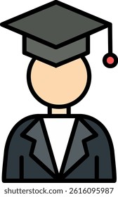 Academician Line Vector Icon Design
