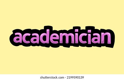 Diseño vectorial de escritura ACADEMICIANA sobre fondo amarillo muy simple y muy fresco