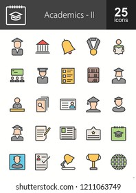 Academics Filled Line Icons