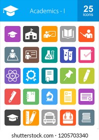 Academics Filled Round Corner Icons