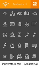 Academics Line Inverted Icons