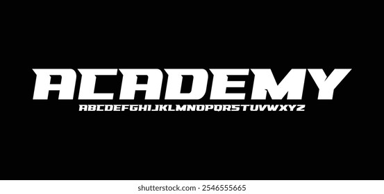 Academy, Abstract modern urban alphabet fonts. Typography sport, technology, fashion, Brand, digital, future creative logo font. vector illustration
