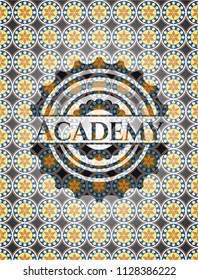 Academy arabesque badge. arabic decoration.