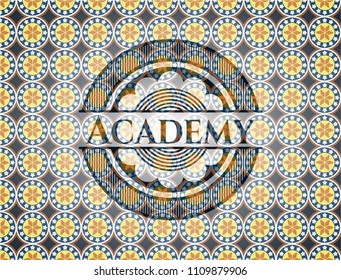  Academy arabic emblem. Arabesque decoration.
