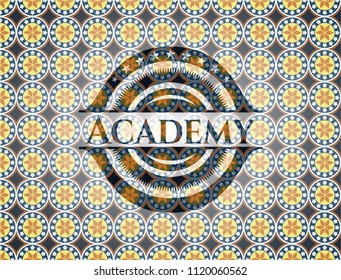 Academy arabic emblem background. Arabesque decoration.