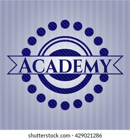 Academy badge with jean texture