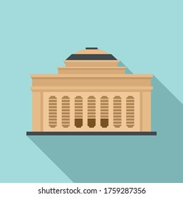 Academy building icon. Flat illustration of academy building vector icon for web design