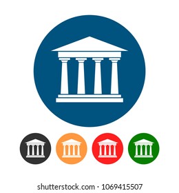 Academy Building Symbol Icon Set Design