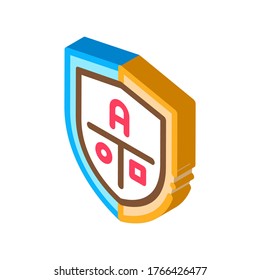 Vector de iconos del logotipo del emblema de la Academia. Cartel con el logotipo de Isometric Academy Emblem. ilustración de símbolo aislado de color