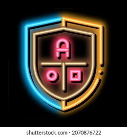 Academy Emblem Logo neon light sign vector. Glowing bright icon Academy Emblem Logo sign. transparent symbol illustration