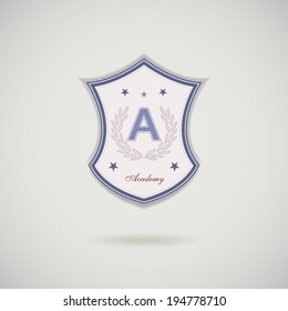 Academy emblem or symbol shield design modern style
