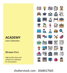 Icono relleno de la Academia.
Colección de iconos simple y limpia de alta calidad para todos los propósitos.


