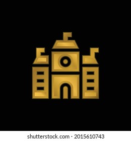 Academy gold plated metalic icon or logo vector
