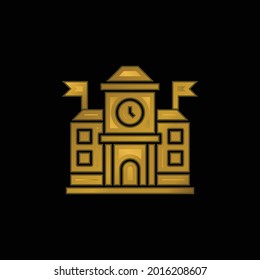 Academy gold plated metalic icon or logo vector