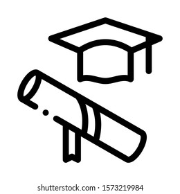 Academy Graduate Attributes Icon Vector. Outline Academy Graduate Attributes Sign. Isolated Contour Symbol Illustration