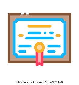 Academy Graduation Diploma Icon Vector. Outline Academy Graduation Diploma Sign. Isolated Contour Symbol Illustration