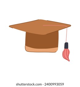academy graduation hat cartoon. study black, tassel graduate, diploma ceremony academy graduation hat sign. isolated symbol vector illustration