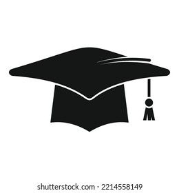 Academy graduation hat icon simple vector. School graduate. Degree cap