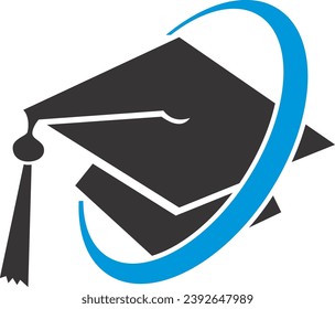 academy graduation hat  vector logo